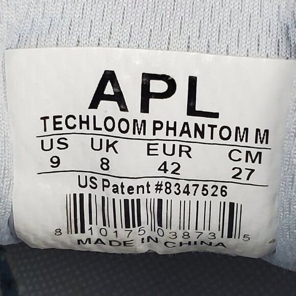 APL Shoes Men's 9 Gray Techloom Phantom Lace Up Low Top Athletic Sneakers - Picture 12 of 12